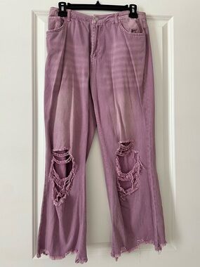 Purple Distressed Women’s Jeans